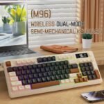 LexonElec M96 Wireless Gaming Keyboard, Knob Control, Bluetooth/2.4G, Mechanical Feeling Wireless Keyboard, RGB LED Backlight with Display, PBT Keyboard, 3000mAh, 94 Layout - Imagen 3