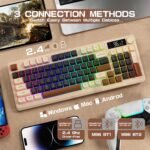 LexonElec M96 Wireless Gaming Keyboard, Knob Control, Bluetooth/2.4G, Mechanical Feeling Wireless Keyboard, RGB LED Backlight with Display, PBT Keyboard, 3000mAh, 94 Layout - Imagen 4