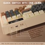 LexonElec M96 Wireless Gaming Keyboard, Knob Control, Bluetooth/2.4G, Mechanical Feeling Wireless Keyboard, RGB LED Backlight with Display, PBT Keyboard, 3000mAh, 94 Layout - Imagen 6