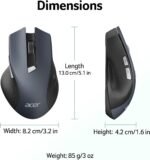 acer Ergonomic Wireless Mouse, 2.4 GHz Wireless Mouse with 3 DPI Adjustable Levels, Optical Wireless Mouse with 6 Buttons, Battery Operated for Laptops, PC and MacBook - Image 5