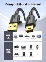 Ugreen Gold Plated High Speed 480Mbps USB 2.0 A Male to 5-Pin Mini B Cable for cellular phones, MP3 players, digital cameras and PDAs etc (3ft, Black) - Imagen 3