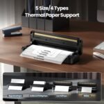 Phomemo M834 Thermal Printer A4, Wireless Portable Printer, Smartphone Connection by Bluetooth, Supports A4 Thermal Paper, with Carrying Case and 4 Rolls of Thermal Paper, Black - Image 5