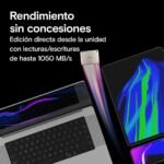 Crucial X9 Pro 1TB for Mac Portable SSD, Read/Write Speeds up to 1050MB/s, Waterproof (IP55), External Solid Hard Drive, USB-C 3.2 - CT1000X9PROMACSSD9B02 - Imagen 3