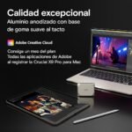 Crucial X9 Pro 1TB for Mac Portable SSD, Read/Write Speeds up to 1050MB/s, Waterproof (IP55), External Solid Hard Drive, USB-C 3.2 - CT1000X9PROMACSSD9B02 - Imagen 6