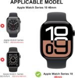 Diruite 2 Pieces Case for Apple Watch Series 11/10 46 mm Built-in Tempered Glass Screen Protector HD Full Protection Hard PC Case Case, Black, 46 mm - Image 3