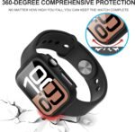 Diruite 2 Pieces Case for Apple Watch Series 11/10 46 mm Built-in Tempered Glass Screen Protector HD Full Protection Hard PC Case Case, Black, 46 mm - Image 5