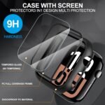 Diruite 2 Pieces Case for Apple Watch Series 11/10 46 mm Built-in Tempered Glass Screen Protector HD Full Protection Hard PC Case Case, Black, 46 mm - Image 6