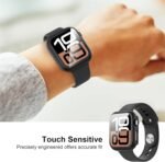 Diruite 2 Pieces Case for Apple Watch Series 11/10 46 mm Built-in Tempered Glass Screen Protector HD Full Protection Hard PC Case Case, Black, 46 mm - Image 7