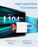 SD Card Reader USB C Adaptator Micro SD Card Reader USB C 3.0 Adapter SD Cards Compatible with Phone 15/16 Pro MAX, Galaxy S24, MacBook Pro/Air etc. - Imagen 3