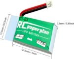 HAWK'S WORK 2 Pcs 3.7V Lipo Battery, 150mAh Rechargeable Lithium Polymer Battery for RC Airplane Helicopter Drone All Models and Toys (PH1.25 Connector) - Imagen 4