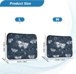 Funda acolchada para laptop, diseño de polilla y mariposa, color azul marino, bolsa protectora ligera para Ultrabooks y cuadernos, grande - Image 4