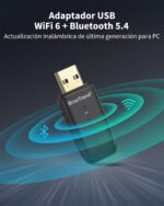 BrosTrend AX900 Bluetooth WiFi USB, Mini WiFi 6 USB, Adaptador Bluetooth 5.4 para Teclado, Ratón, Antena Wi-Fi PC Doble Bande 5GHz 600Mbps + 2.4GHz 286Mbps, Adaptador USB2.0 Wi-Fi para Windows 10 / 11 - Image 3