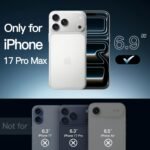 JETech Case for iPhone 17 Pro MAX 6.9 Inches, Anti-Yellow Anti-Shock, Anti-Scratch Transparent Back Case (Transparent) - Image 3