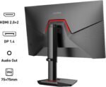 KOORUI G2721E 27" Gaming Monitor, 320Hz, Fast IPS, QHD 1440P, 1ms, Adaptive Sync, Adjustable Lift, VESA Mount, HDMI/DP, Low Blue Light, 99% SRGB - Imagen 3