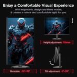 KOORUI G2721E 27" Gaming Monitor, 320Hz, Fast IPS, QHD 1440P, 1ms, Adaptive Sync, Adjustable Lift, VESA Mount, HDMI/DP, Low Blue Light, 99% SRGB - Imagen 8