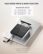 External Blu Ray Drive, Support Blu Ray DVD Player, Read and Write BD/DVD/CD, USB 3.0 Type C, External DVD Player for PC, Portable DVD Player for - Imagen 3