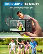 64GB Digital Camera with 48MP Auto Focus and 16X Zoom - Compact Portable Rechargeable for Kids Beginners - Imagen 3