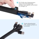 AGPTEK 13mm-6.1m Cable Organizer, Auto Cable Sleeve, Collect Cables Close, Flexible Trimmable Woven Cable Liner, Suitable for Desk, TV, Floor, Black - Imagen 4