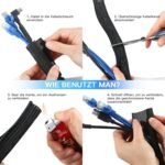 AGPTEK 13mm-6.1m Cable Organizer, Auto Cable Sleeve, Collect Cables Close, Flexible Trimmable Woven Cable Liner, Suitable for Desk, TV, Floor, Black - Imagen 9