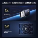 UGREEN WiFi 6 Adapter AX900Mbps Stick USB 3.0 Dual Band Antenna 5GHz 2.4GHz Wireless Dongle Spike for PC WPA2 Soft Ap Mode Compatible with Windows 11 10 - Imagen 4