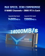 2TB PCIe 5.0x4 M.2 2280 SSD,up to 14000/13000MB/s Read/Write Gen5 NVMe 3D TLC NAND High Performance Internal Solid State Drive for AI, Gaming, PC, Laptop Applications - Image 3