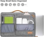 MOSISO 360 Laptop Sleeve 13.3 Inch, 13 to 13.3 Inch Laptop Bag Compatible with MacBook Air/Pro 13/Pro 14, HP Acer, Open Side Bag with 4 Zipper Pockets&Handle, Grey - Imagen 3