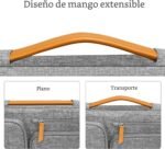 MOSISO 360 Laptop Sleeve 13.3 Inch, 13 to 13.3 Inch Laptop Bag Compatible with MacBook Air/Pro 13/Pro 14, HP Acer, Open Side Bag with 4 Zipper Pockets&Handle, Grey - Imagen 5