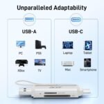 acer SD/Micro SD Card Reader, USB C and USB 3.0 Dual Connector Card Reader Adapter, Compatible with SD/Micro SD/SDHC/SDXC/MMC for iPhone 15 Pro, MacBook Pro/Air, Galaxy S22, Silver - Image 5