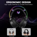 Redragon H314 RGB Gaming Headset, Wired Computer Headset with 40mm Drivers, USB Connection, Lightweight Design and Soft PU Leather Earpads for Maximum - Image 4