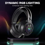 Redragon H314 RGB Gaming Headset, Wired Computer Headset with 40mm Drivers, USB Connection, Lightweight Design and Soft PU Leather Earpads for Maximum - Image 5