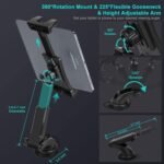 Car Dashboard and Tablet Mount, 360° Rotation Window Mount for iPad Pro 12.9/11/10.5/9.7/Air/Mini, Samsung Galaxy Tab, Tablets and Phone 4.7-12.9 inch, Suction Cup - Imagen 5