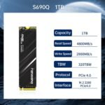 fanxiang SSD 1TB ps5 NVME 1TB Hard Drive M.2 2280 PCIe Gen4x4 M2Read 4800MB/s QLC 3D NAND with Graphene Cooling Adhesive, Internal SSD for Laptop Desktop -S690Q - Image 4