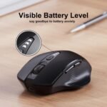 Uineer Wireless Mouse, [Updated] Visible Battery Display, 2.4G USB Wireless Computer Mouse, 4 Adjustable DPI Levels, Optical Mouse for PC Laptop, Matte Black - Image 4