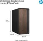 HP OmniDesk AI Desktop Computer (Intel Core Ultra 7 265, 32GB DDR5 RAM, 1TB SSD, Intel Graphics, Windows 11 Home) - Wood - Image 3