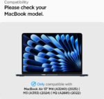 Spigen Urban Fit Case Compatible with MacBook Air 13 Inch M4 2025, MacBook Air 13 Inch M3 2024 / M2 A2681 2022, Anti-fingerprint and Anti-Scratch Fabric Cover - Black - Imagen 3
