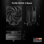 be quiet! Pure Rock 3 Black Air Cooler, Very High Cooling Capacity, 4 High Performance Heat Pipes, HDT Technology, Pure Wings 3 120mm PWM, Stylish Design in Black - Imagen 8