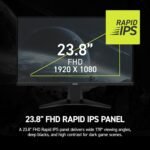 MSI mag 245F X24 Gaming Monitor 24" 1920 x 1080 (FHD), 240 Hz, FreeSync Premium, HDR Support, HDMI, VGA Port, VESA Mount, Tilt, 4-Side 0.5ms Slim Frame, Black - Imagen 4