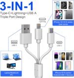 Lector adaptador Memory Stick Pro Duo: lector de tarjetas SD/TF/MS/CF/XD 5 en 1 para iPhone/ordenador/dispositivo USB-C, lector de tarjetas XD Lightning+USB A+USB C de aluminio - Imagen 4