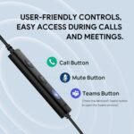 Yealink UH34 USB Headphones with Microphone, Wired Stereo Headset with Noise Cancelling Mic, Professional VoIP Working Headphones, Phone, PC, Computer, Center - Imagen 5