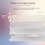 Redragon K673 Pro Clavier de jeu Sans Fil Gasket RGB 75%, 3 Modes, 81 Touches, Clavier Mécanique Compact Avec Socle Replaceable à Chaud, Bouton rotatif spécial et coussinets amortissants, US Layout - Imagen 6