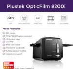 Plustek OpticFilm 8200i SE 35mm Film and Slide Scanner, 7200 dpi/48-bit Output, Integrated Infrared Dust/Scratch Removal, Silverfast SE Plus 8 Package, Wins/Mac - Imagen 3