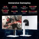 KTC 27" White Gaming Monitor, 300Hz/320Hz, QHD 1440P, Fast IPS Computer Monitor with Adaptive FreeSync, HDR400, Adjustable Height/Pivot/Swivel/Tilt, DP and HDMI, H27E6 - Image 3