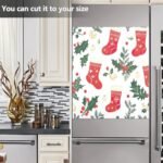 Lindos calcetines de Navidad para lavavajillas, cubierta magnética impermeable, calcomanía magnética para refrigerador, decoración de gabinete, electrodomésticos, calcomanías para el hogar, - Image 7