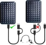 1TB- Disco duro externo portátil USB 3.0/Tipo-C - HDD delgado de alta velocidad para copia de seguridad, almacenamiento, compatible con PC, Mac, Laptop, PS4, Xbox, Windows, MacBook Negro - Image 3