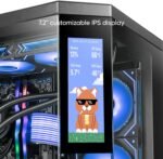 Mars Gaming MC-3TCORELCDM Micro-ATX Gaming Case, 7.2" IPS Customizable Display, Triple Tempered Glass, Double Side Camera Frame, Liquid Cooling Support up to 360mm, Black - Image 3