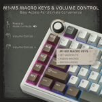 RK ROYAL KLUDGE L75 Mechanical Keyboard, RGB, 2.4Ghz/BT/Wired, Beige Switch, Palm Green - Imagen 5