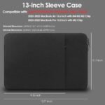 ProElife 13 inch Laptop Sleeve Case for 2024-2022 MacBook Air 13.6 inch with Apple M3 M2 Chip & MacBook Pro 2022 13.3 inch Travel Accessory Canvas Simple Case - Image 3
