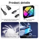 CPU Fan 120mm ARGB Case Cooler Fan, 4pin PWM Silent Computer Fan, Fans Up to 1600RPM Fan, 12V DC, for Case, PC, Liquid Cooling and CPU - Image 4