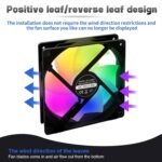 CPU Fan 120mm ARGB Case Cooler Fan, 4pin PWM Silent Computer Fan, Fans Up to 1600RPM Fan, 12V DC, for Case, PC, Liquid Cooling and CPU - Image 5