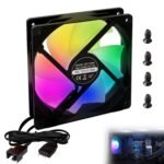CPU Fan 120mm ARGB Case Cooler Fan, 4pin PWM Silent Computer Fan, Fans Up to 1600RPM Fan, 12V DC, for Case, PC, Liquid Cooling and CPU - Image 8